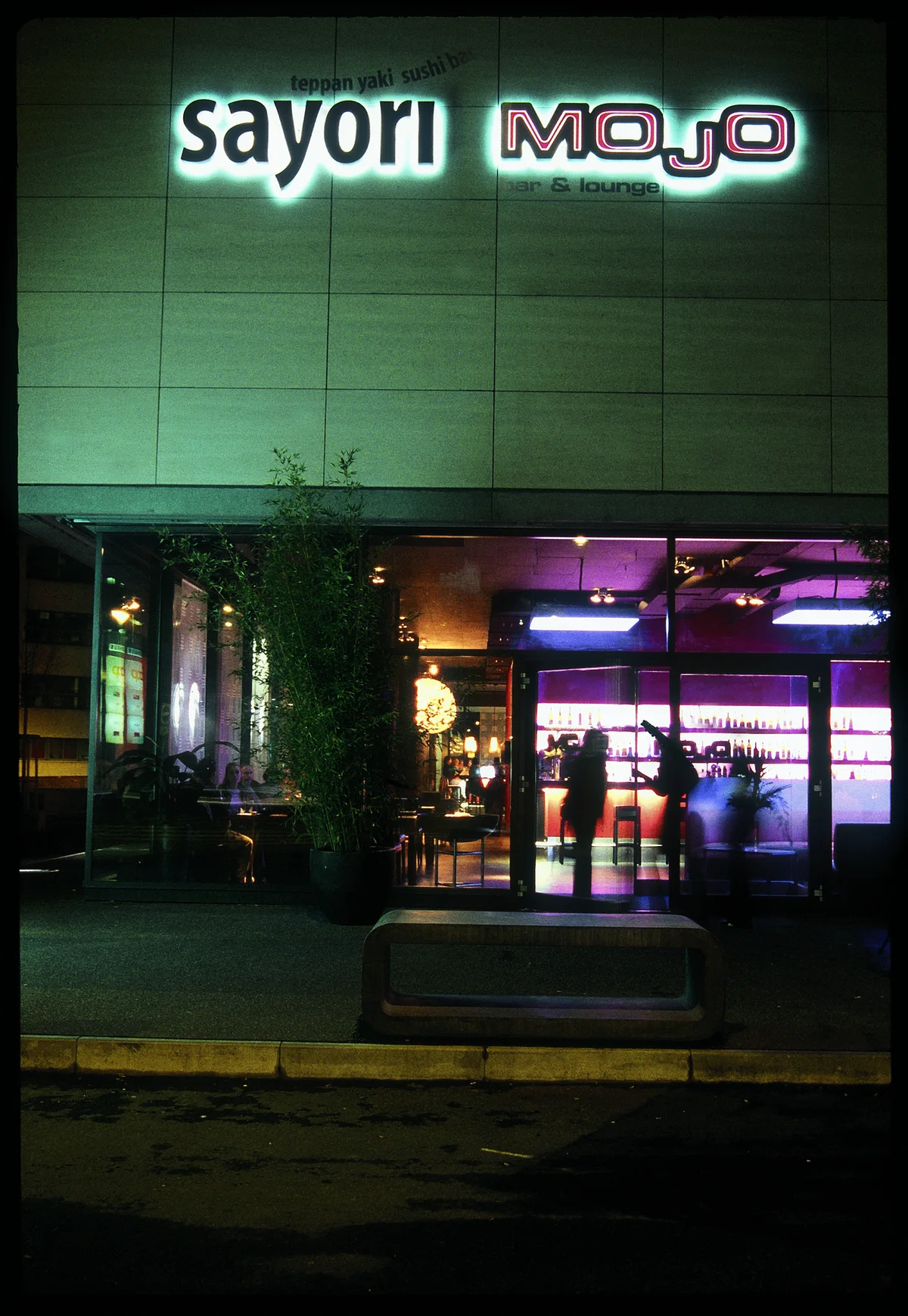 Sayori und Mojo am Bahnhof Baden bei Nacht