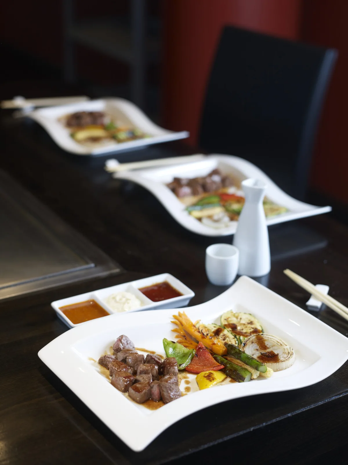 Angerichtetes Teppanyaki-Gericht